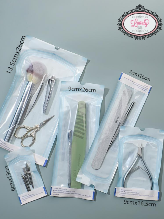 PAQUETE 100 PCS BOLSA ESTERILIZADORA 7 CM X 26 CM